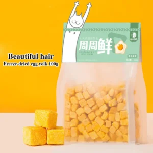 Freeze-dried egg yolk cat snacks bag 100g kitty cat egg coagulant beauty hair skin care nutrition reward pet snacks 1